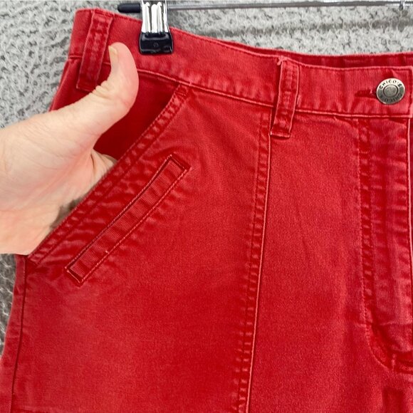 Chicos Pants Womens 3.5 US 18 Plus Red Denim Stretch Utility Capri Pocket Casual - Picture 5 of 12